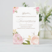 ロマンチックな水の色の花ウェディングレセプションカード 招待状 (スタンド正面)