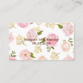 ロマンチックな水の色の花エスコートカード – カスタム プレイスカード (裏面)