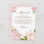 ロマンチックな水の色の花カスタムの注文カード エンクロージャーカード (正面/裏面)