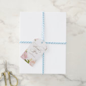 ロマンチックな水の色の花サンキューギフトラベル ギフトタグ (より糸付き)