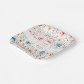 ロマンチックな水の色の花ボホ庭園の結婚式 ペーパープレート (傾斜あり)