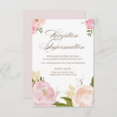 ロマンチックな水の色の花披露宴カード エンクロージャーカード (正面/裏面)