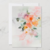 ロマンチックな水の色の花模様抽象芸術ブライダルシャワー 招待状 (裏面)