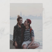 ロマンチックな水の色の花模様結婚の写真 セーブザデート (裏面)