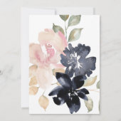 ロマンチックな水の色の花模様結婚ズ 招待状 (裏面)