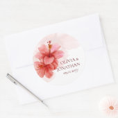 ロマンチックな水の色の花結婚式の引き出物 ラウンドシール (封筒)