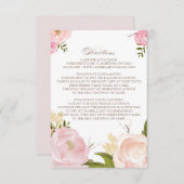 ロマンチックな水の色の花花道案内カード エンクロージャーカード (正面/裏面)