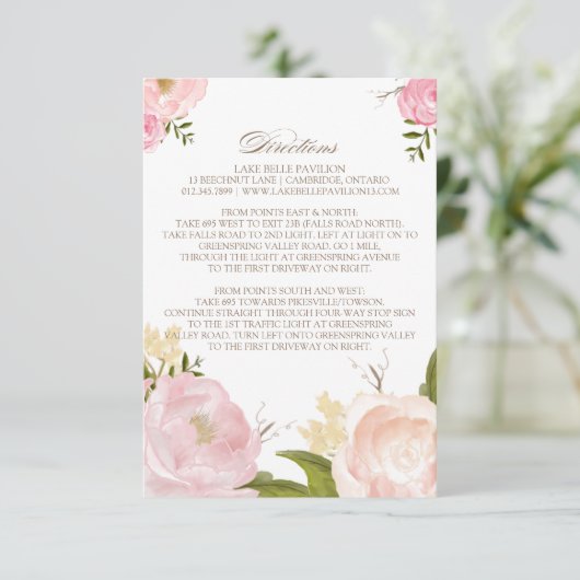 ロマンチックな水の色の花花道案内カード エンクロージャーカード (スタンド正面)