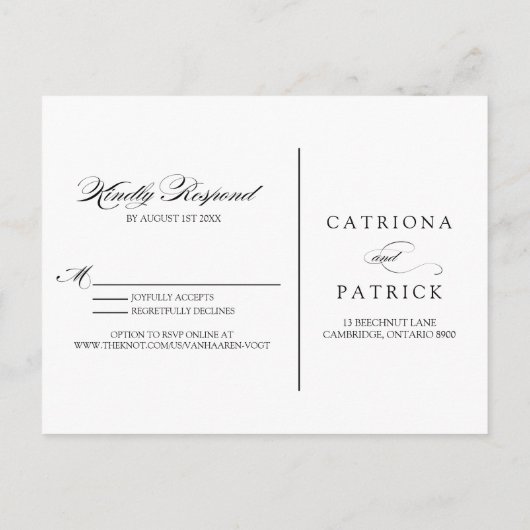 ロマンチックな水の色の花RSVPポストカードII インビテーションポストカード (裏面)