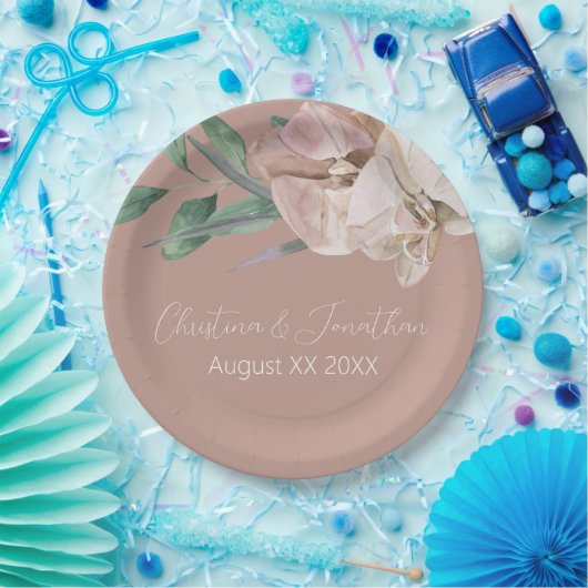 ロマンチックな水の色の蘭オンダスティ赤面 ペーパープレート (パーティー)