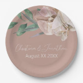 ロマンチックな水の色の蘭オンダスティ赤面 ペーパープレート (正面)