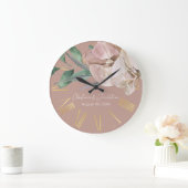 ロマンチックな水の色の蘭オンダスティ赤面 ラージ壁時計 (ホーム)