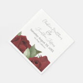 ロマンチックな水の色の赤いバラ スタンダードランチョンナプキン (角)