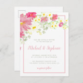 ロマンチックな水の色の野結婚花 インビテーションポストカード (正面/裏面)