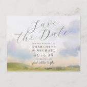 ロマンチックな水の色の風景は日付を保存 ポストカード (正面)