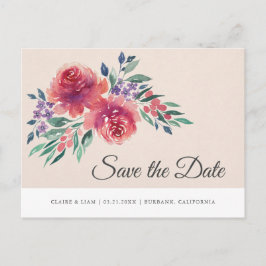 ロマンチックな水の色は日付を保存 案内ポストカード