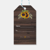ロマンチックな水の色ひまわりウッドズ結婚ーズ ギフトタグ (裏面)