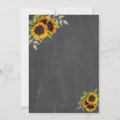 ロマンチックな水の色ひまわりウッドブライダルシャワー 招待状 (裏面)