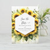 ロマンチックな水の色ひまわり結婚の花 セーブザデート (スタンド正面)