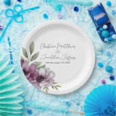 ロマンチックな水の色アネモネス ペーパープレート (パーティー)