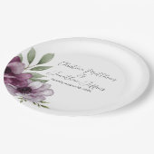 ロマンチックな水の色アネモネス ペーパープレート (アングル)