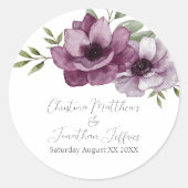 ロマンチックな水の色アネモネス ラウンドシール (正面)