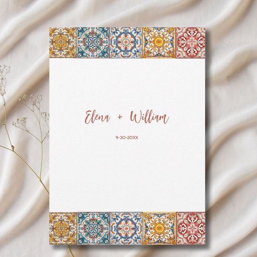 ロマンチックな水の色イタリアの目的地の結婚式 招待状