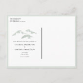 ロマンチックな水の色ウッドランドフォレスト日付を保存 案内ポストカード (裏面)