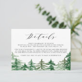 ロマンチックな水の色ウッドランド結婚の詳細カード エンクロージャーカード (スタンド正面)