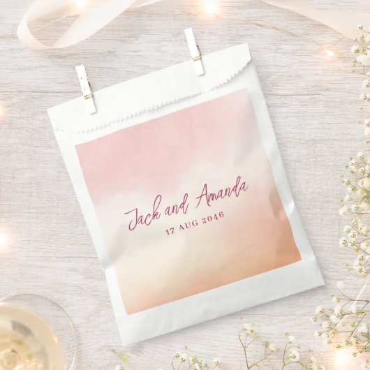 ロマンチックな水の色カラフル結婚式の引き出物バッグ フェイバーバッグ (クリップ留めされた状態)