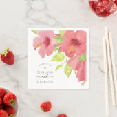 ロマンチックな水の色ハイビスカス開花結婚ズ紙 スタンダードカクテルナプキン (インサイチュ)