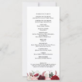 ロマンチックな水の色バーガンディフローラプログラム (裏面)