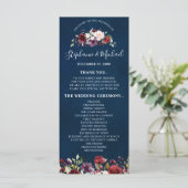 ロマンチックな水の色バーガンディーレッドネイビーバラフローラ プログラム (スタンド正面)