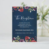 ロマンチックな水の色バーガンディーレッドビービーバラフローラ 招待状 (スタンド正面)