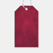 ロマンチックな水の色バーガンディーレッド赤面バラフローラ ギフトタグ (裏面)