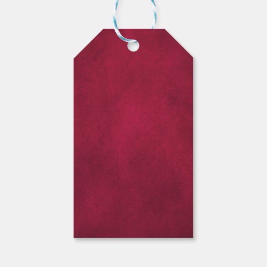 ロマンチックな水の色バーガンディーレッド赤面バラフローラ ギフトタグ (裏面)