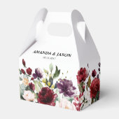 ロマンチックな水の色バーガンディーレッド赤面バラフローラ フェイバーボックス (正面サイド)