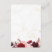 ロマンチックな水の色バーガンディ結婚フローラズシック エンクロージャーカード (裏面)