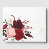 ロマンチックな水の色バーガンディ結婚フローラ ゲストブック (裏面)