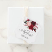 ロマンチックな水の色バーガンディ結婚フローラ フェイバータグ (インサイチュ)