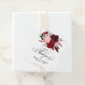 ロマンチックな水の色バーガンディ結婚フローラ フェイバータグ (インサイチュ)