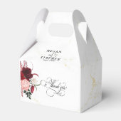 ロマンチックな水の色バーガンディ結婚フローラ フェイバーボックス (裏面サイド)