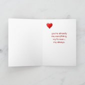 ロマンチックな水の色パフィンバードバレンタイン シーズンカード (内部)