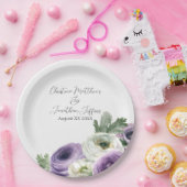 ロマンチックな水の色パープル&ホワイトランヌカルス ペーパープレート (パーティー)