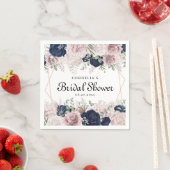 ロマンチックな水の色ピンクのバラブライダルシャワーの好意 スタンダードカクテルナプキン (インサイチュ)