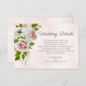 ロマンチックな水の色ピンクのバラ結婚ズの詳細 エンクロージャーカード (正面/裏面)