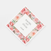 ロマンチックな水の色ピンクのバラ スタンダードランチョンナプキン (角)