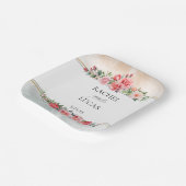 ロマンチックな水の色ピンクのバラ ペーパープレート (傾斜あり)