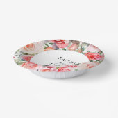 ロマンチックな水の色ピンクのバラ ペーパーボウル (傾斜あり)