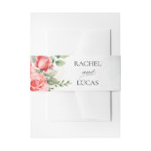 ロマンチックな水の色ピンクのバラ 招待状ベリーバンド (正面例)